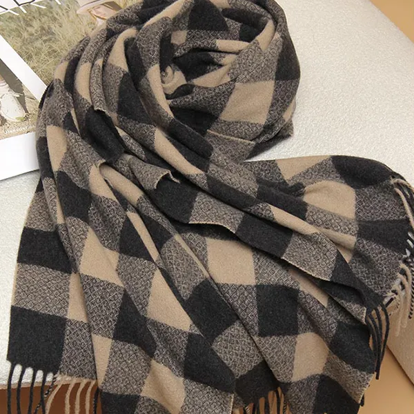 Клетчатый шарф из смеси кашемира и шерсти