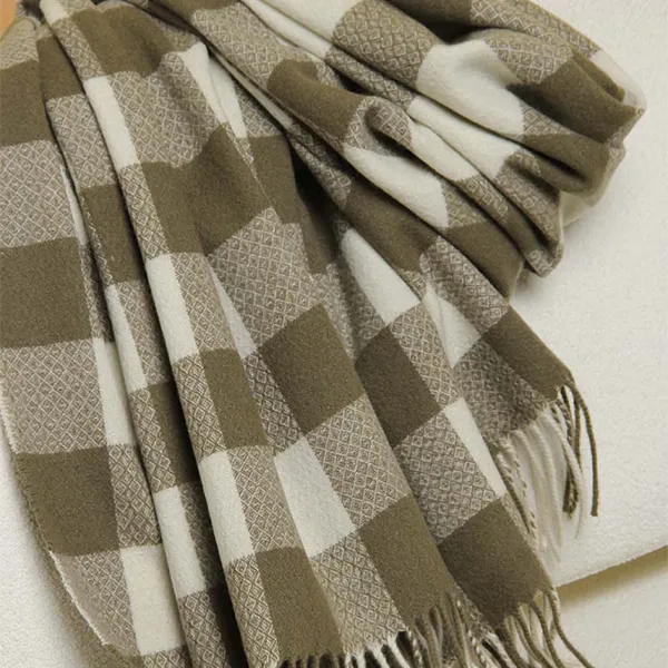 Клетчатый шарф из смеси кашемира и шерсти