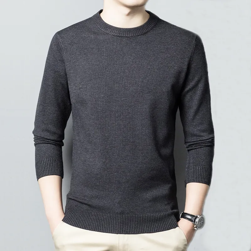 Мужской пуловер из кашемира с круглым вырезом