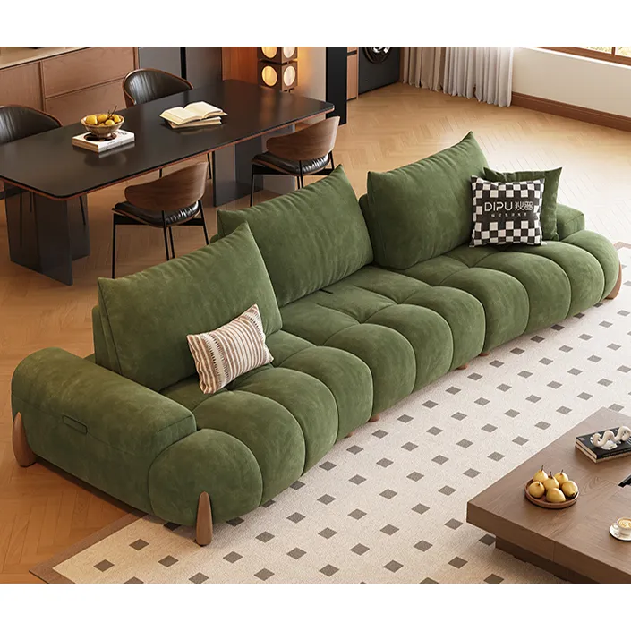 Диван  кешью для гостиной с регулируемой спинкой, винтажный зеленый диван, диван из хлопчатобумажной и льняной ткани