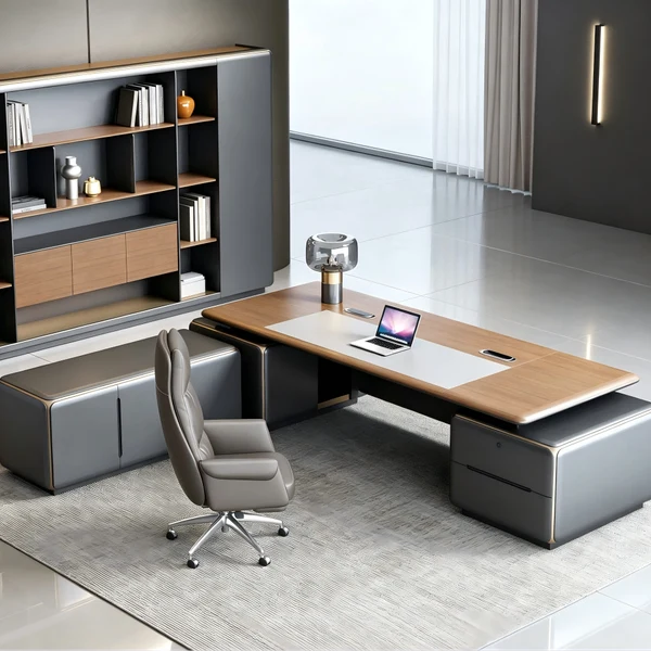 Роскошный письменный стол для начальника компании Ganzhou Xinrongda Furniture получил широкую похвалу, расширяя возможности офисных помещений высокого класса.