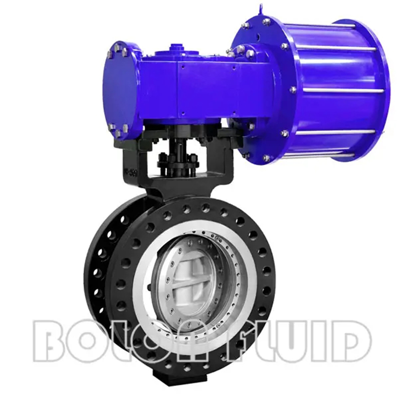 Трехэксцентриковый двунаправленный дисковый затвор с металл-к-металлу уплотнением