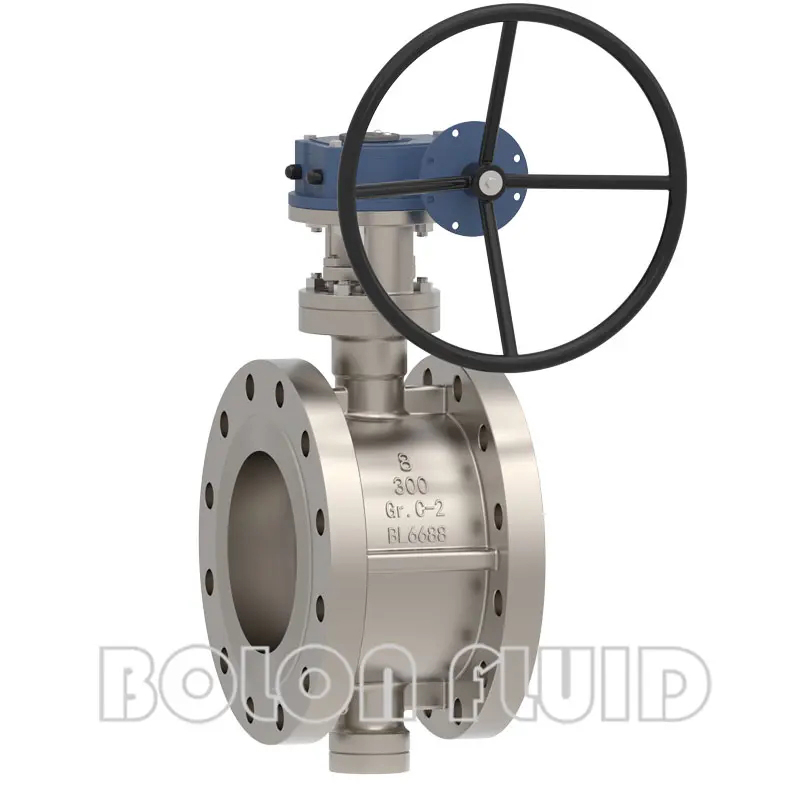 Фланцевый титановый дисковый затвор по стандарту API B367 Gr.C-2