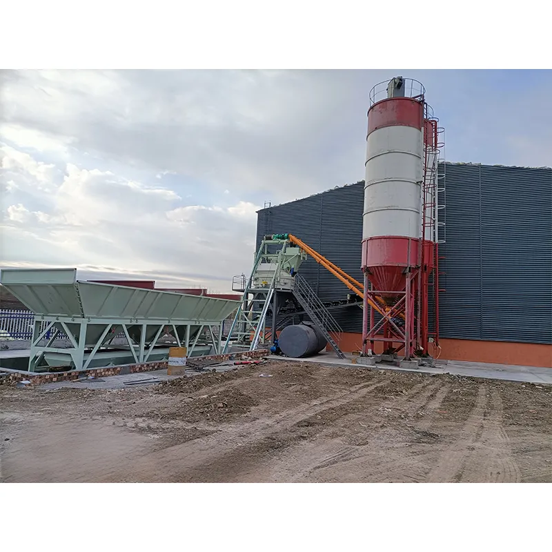 Бетоносмесительный узел с вертикальным валом