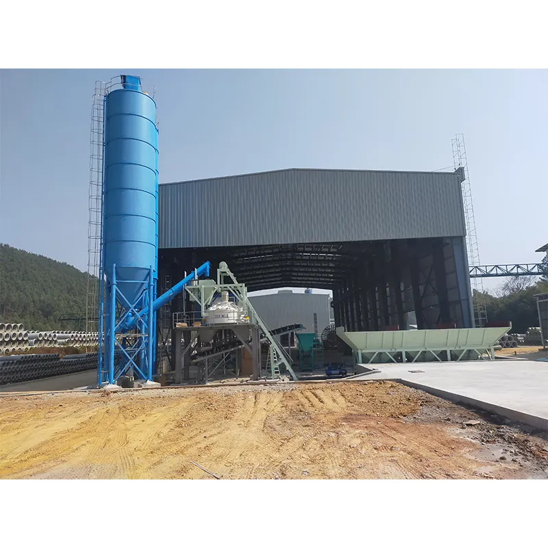 Бетоносмесительный узел с вертикальным валом