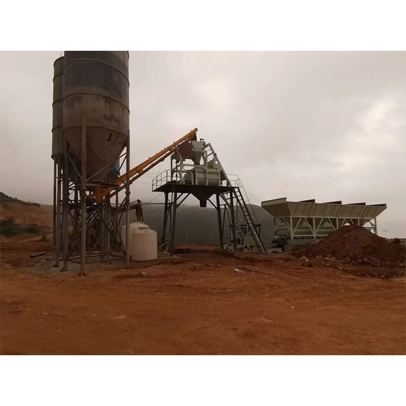 Бетоносмесительный узел с ковшовым подъёмником