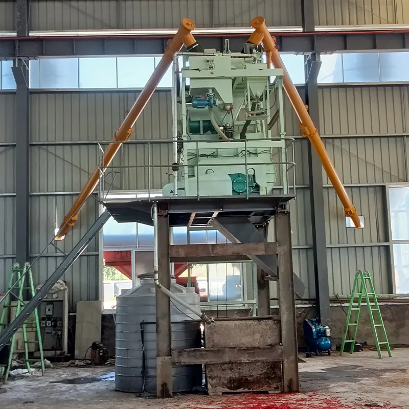 Бетоносмесительный узел с ковшовым подъёмником