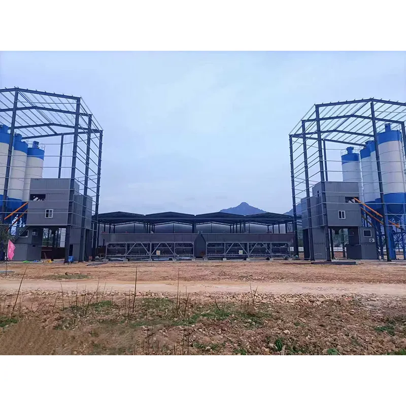 Бетоносмесительный узел с ковшовым подъёмником и бункером