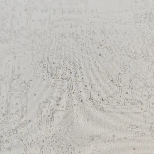 Картина по номерам в белой раме