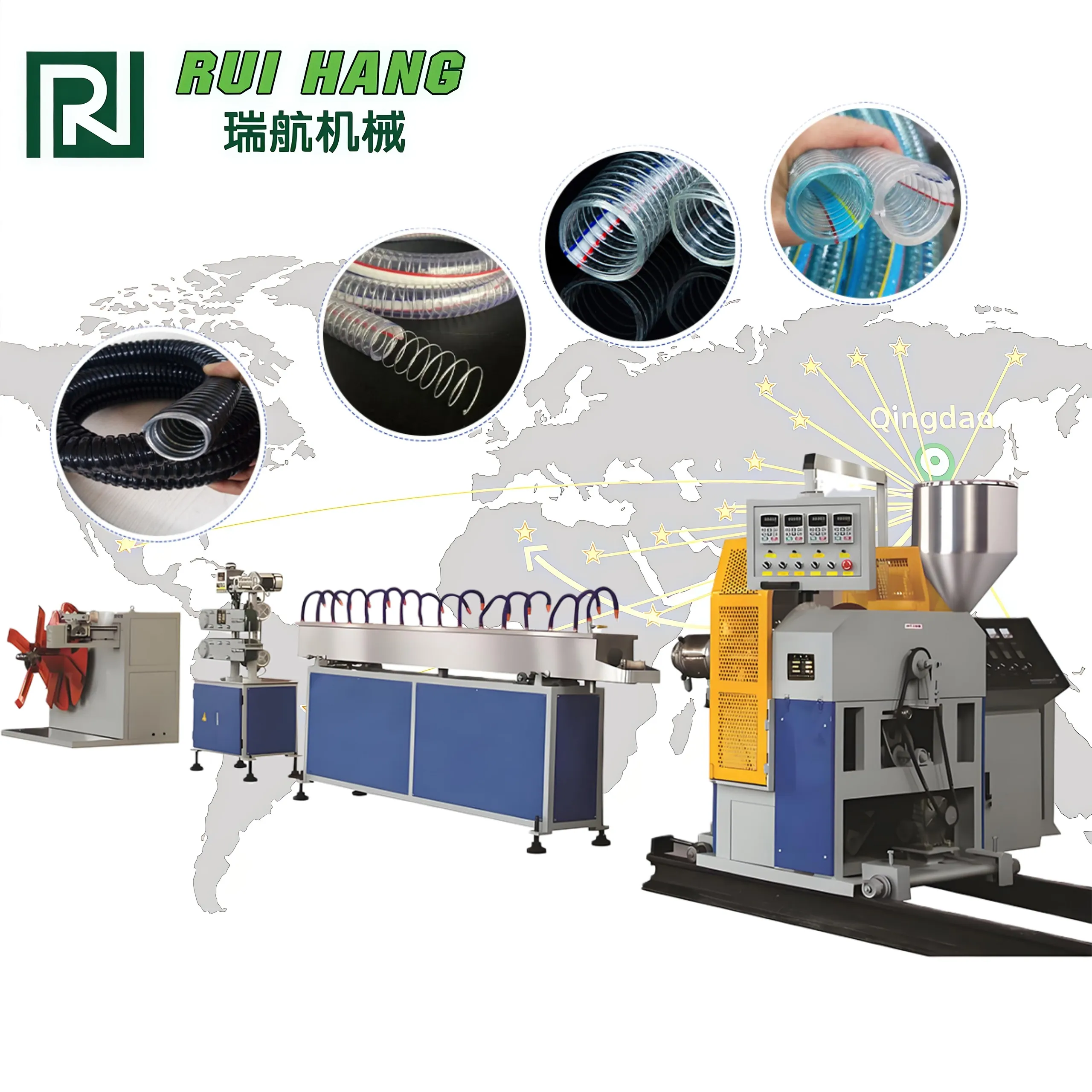 Экструзионные линии для производства шланги с армированной стальной проволокой из ПВХ