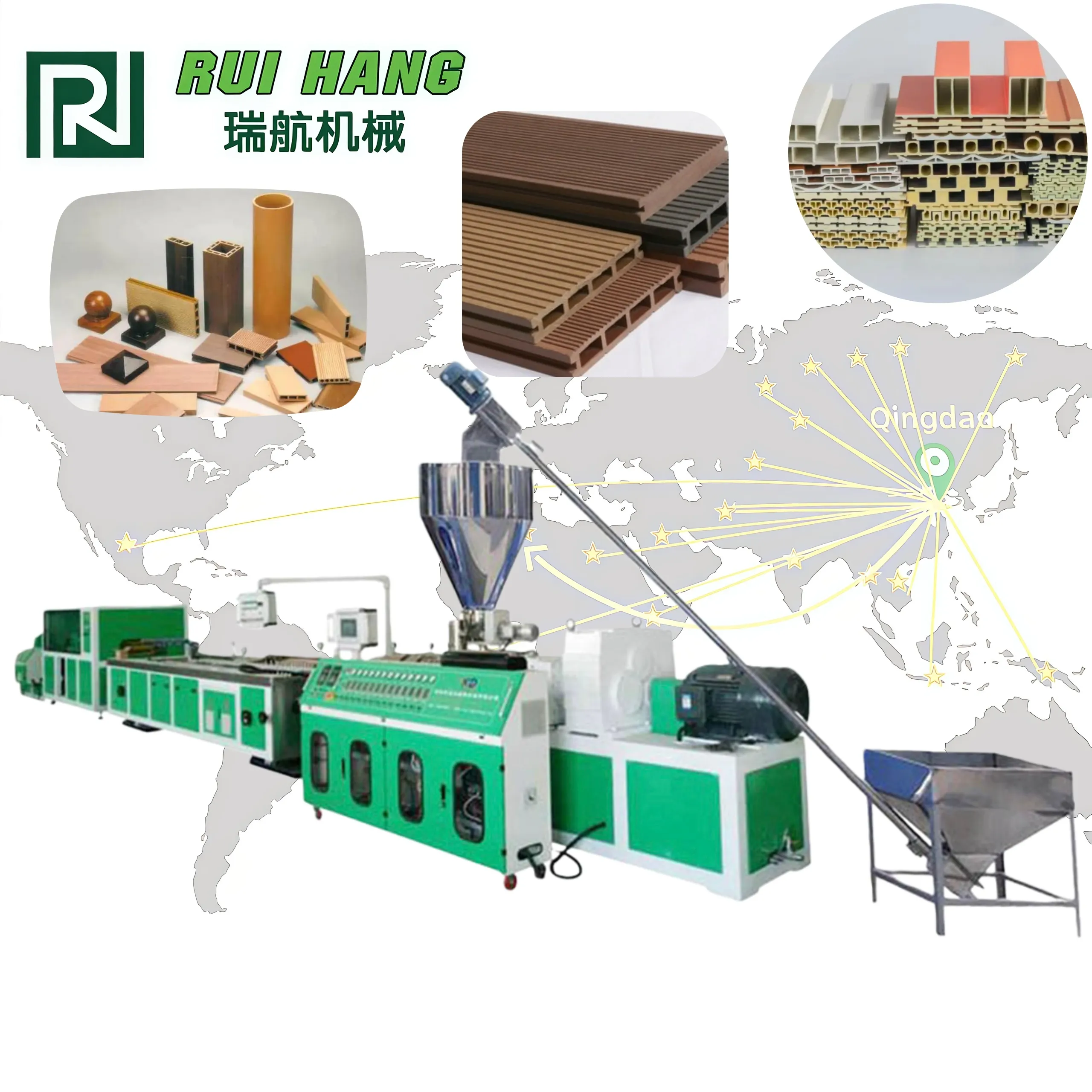 Линия по производству декоративных панелей из древесно-пластикового композита (WPC) на основе PVC/PP/PE