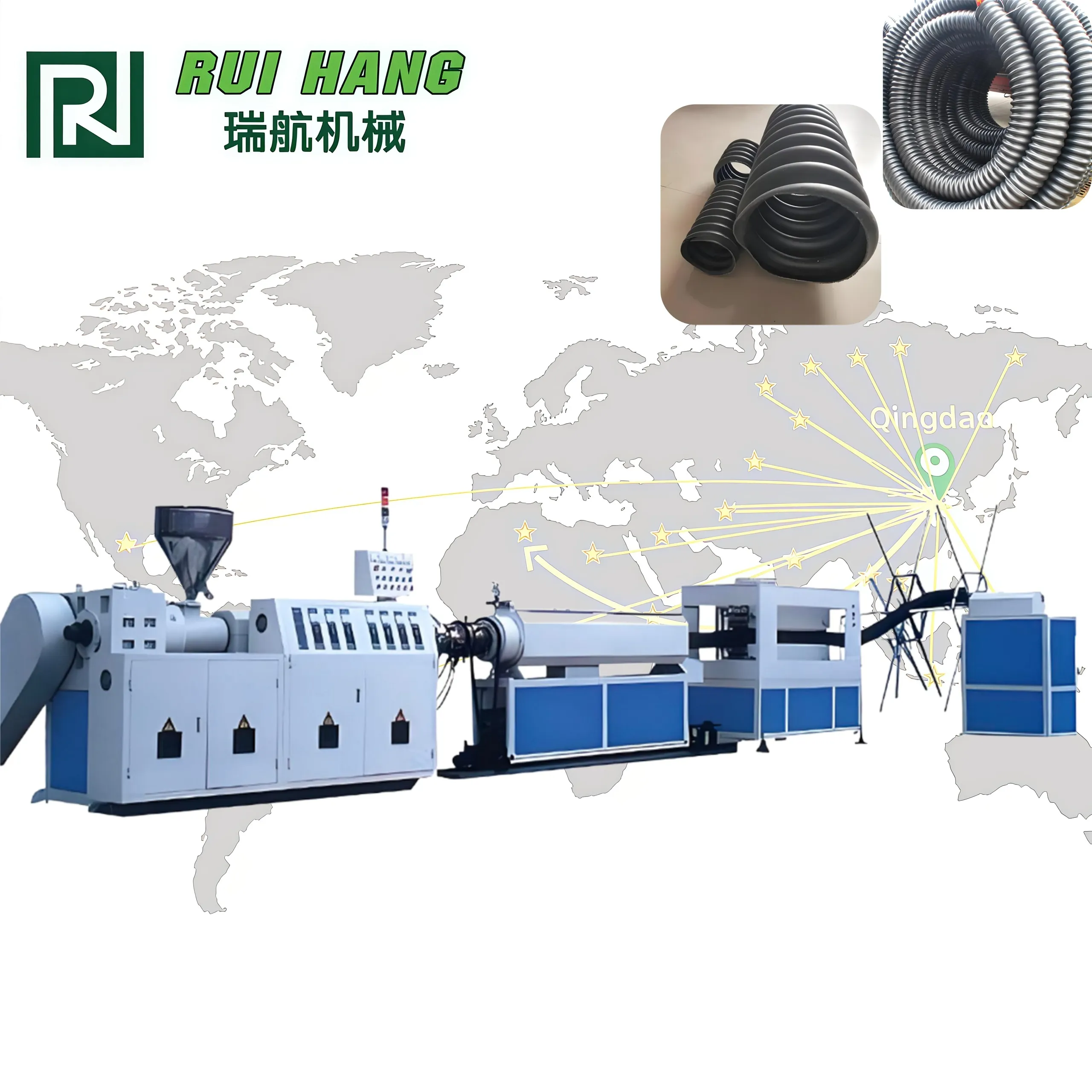 Производственная линия по производству спиральных армированных труб из ПЭ