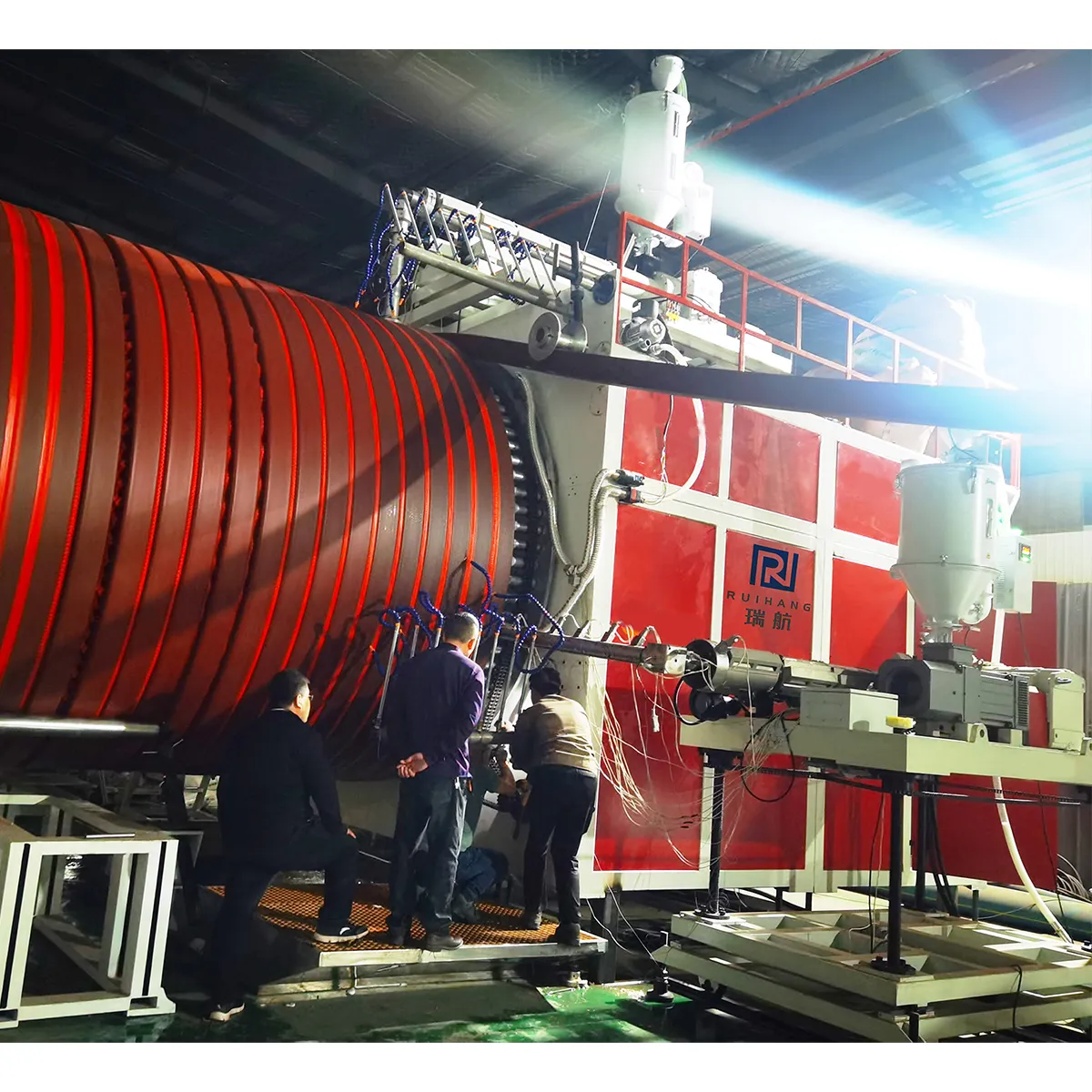 Экструзионные линии для производства спирально- навитых труб из ПНД больших диаметров