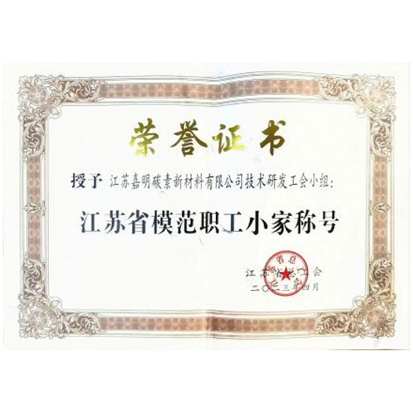 Группа по исследованиям и разработкам компании «Jiaming Carbon» удостоена звания «Передовой коллектив работников провинции Цзянсу»