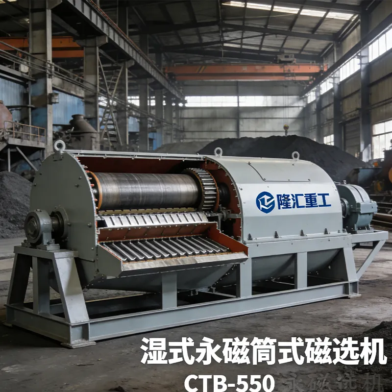 Мокрый барабанный магнитный сепаратор с постоянными магнитами CTB-750