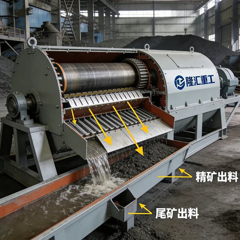 Мокрый барабанный магнитный сепаратор с постоянными магнитами CTB-750