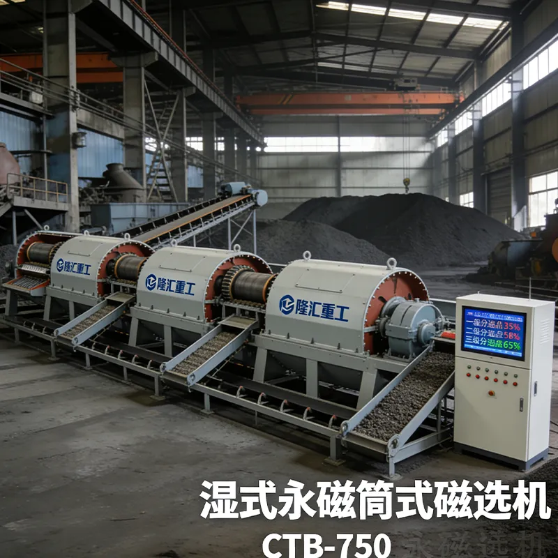 Мокрый барабанный магнитный сепаратор с постоянными магнитами CTB-750