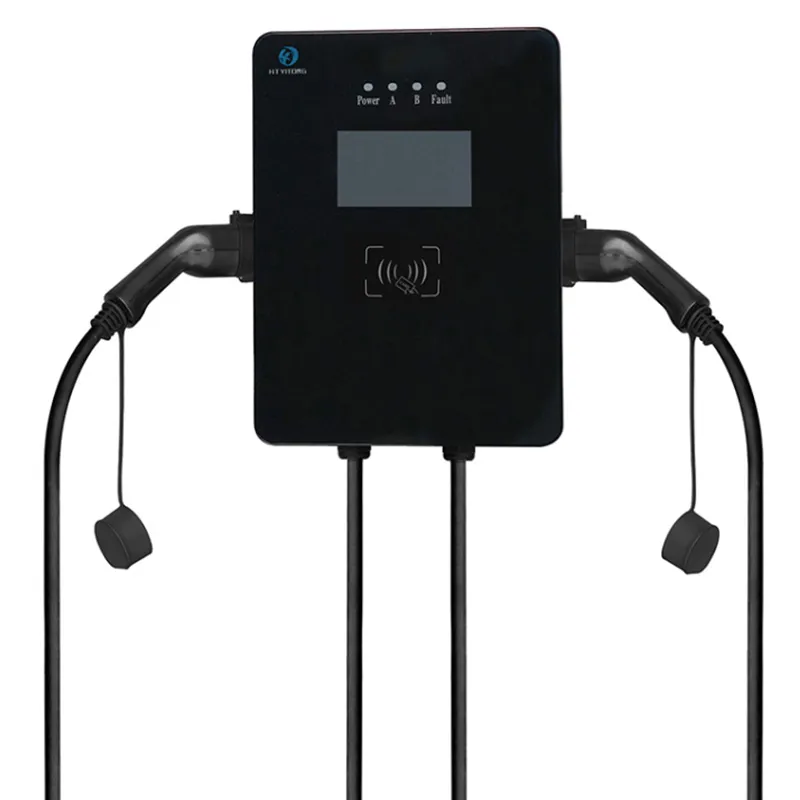 Настенная зарядная станция переменного тока на 22 кВт с двумя пистолетами, соответствующая европейскому стандарту