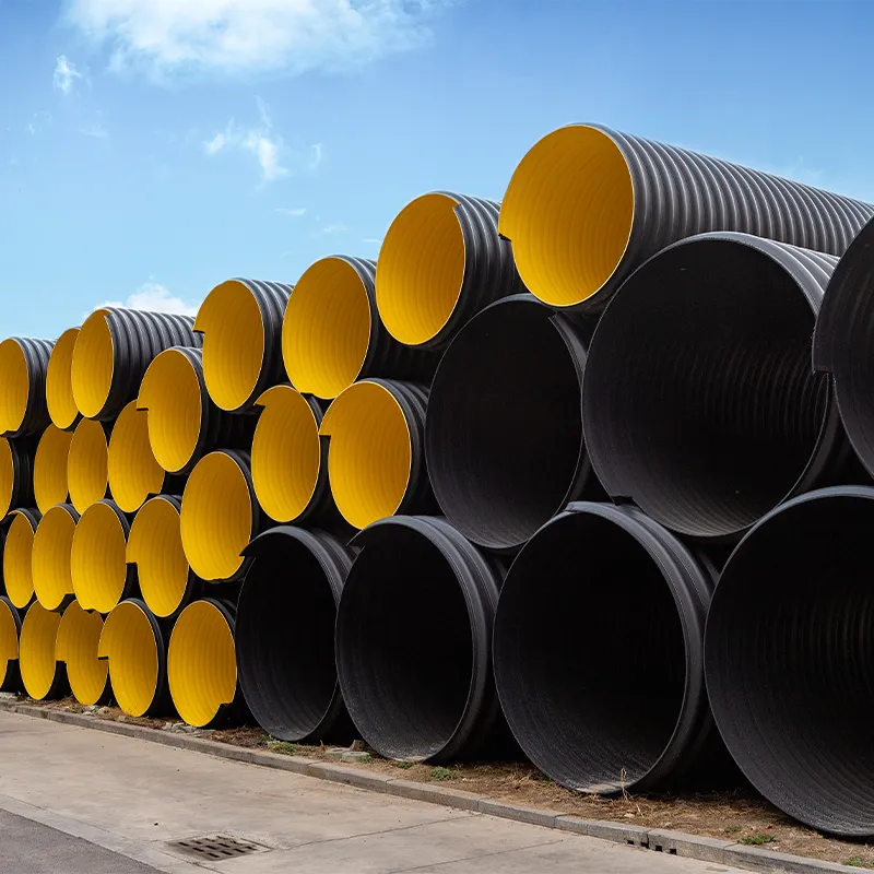 Сталеленточная армированная спирально-гофрированная полиэтиленовая труба