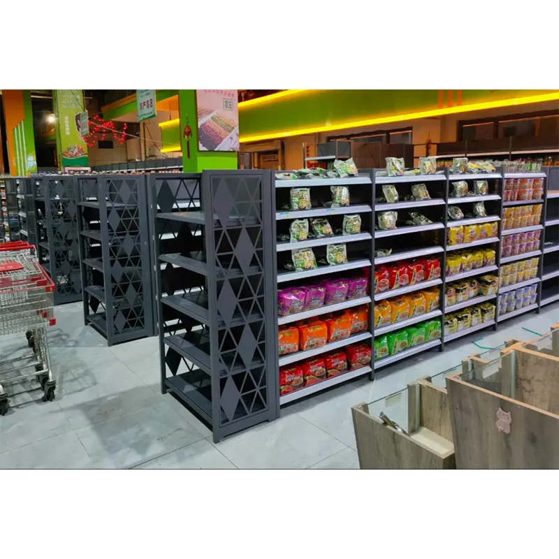 L-образные торговые двусторонние стеллажи