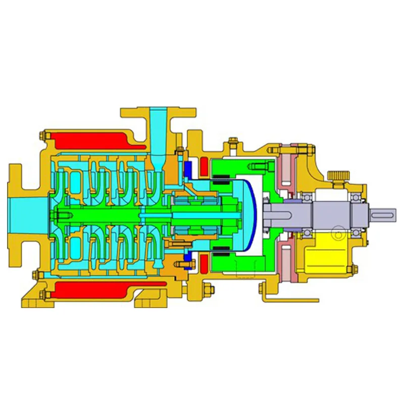 Многоступенчатый насос с магнитным приводом без уплотнения вала в цилиндрическом корпусе (барабанного типа) SLM-GVOT