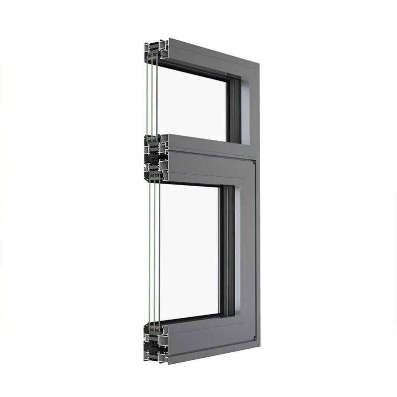 Теплоизолирующий алюминиевый профиль с терморазрывом серии SL85 тройное остекление коробка и створка в одной плоскости