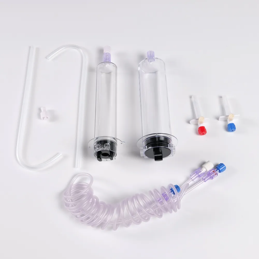 Одноразовый шприц для автоматического инъектора высокого давления, двухкамерный (для МРТ)