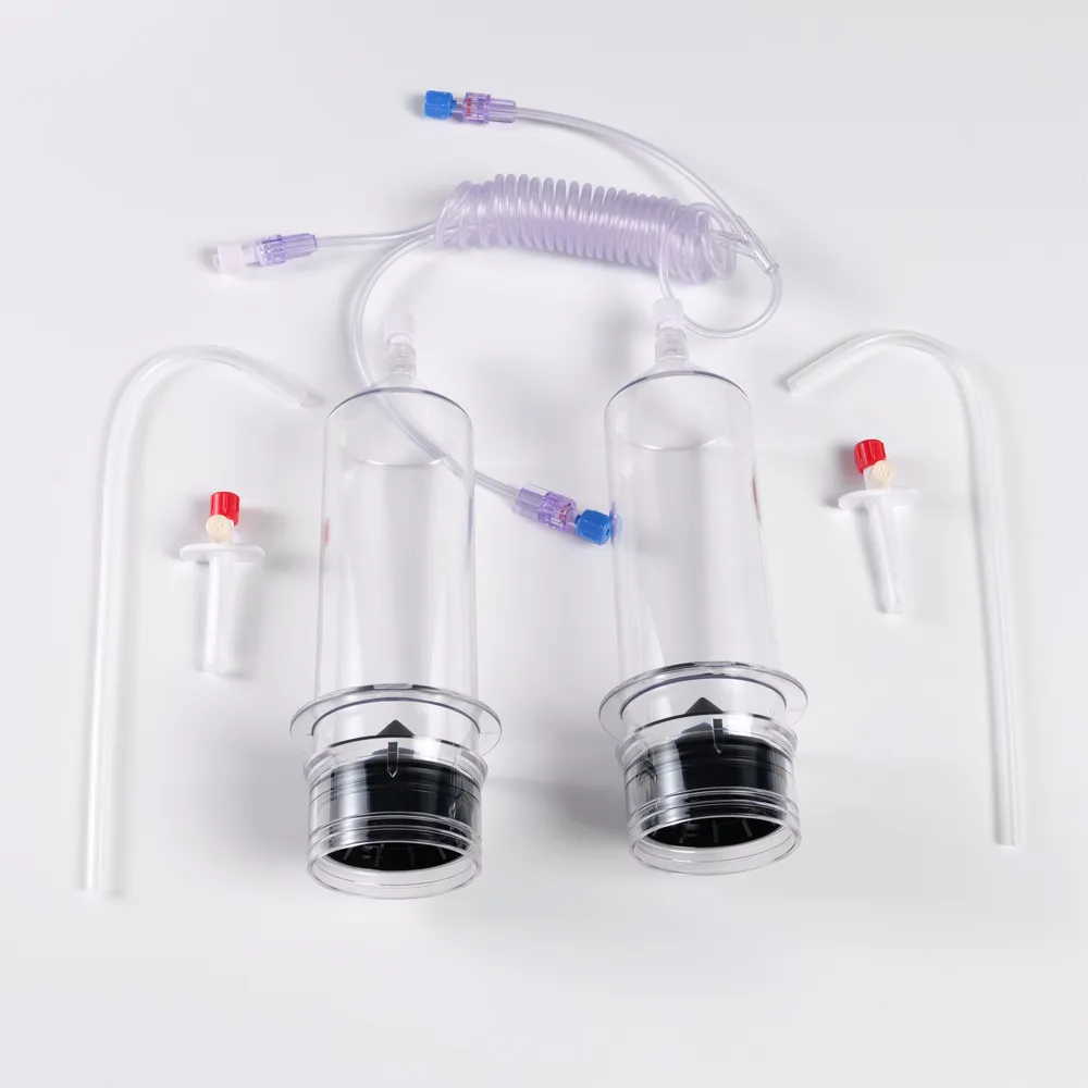 Одноразовый шприц для автоматического инъектора высокого давления, двухкамерный (для МРТ)