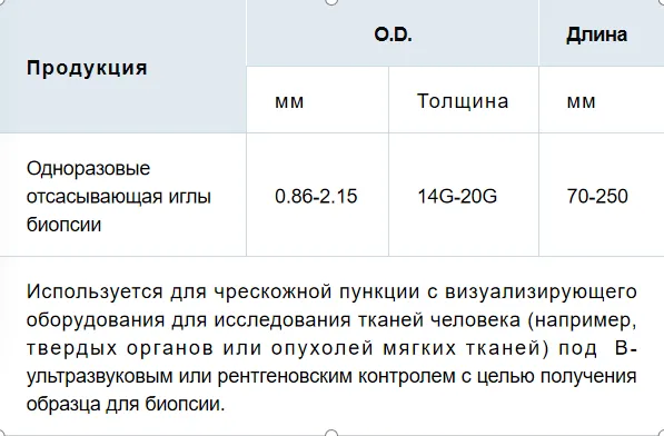 活检针套装参数