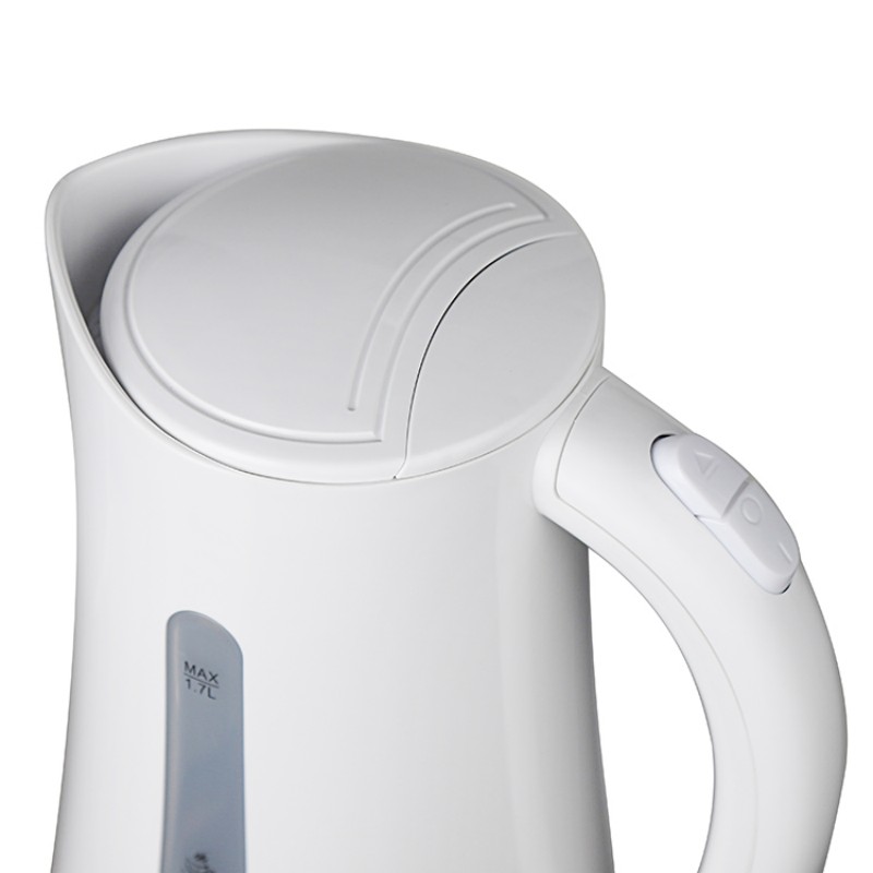 Электрический чайник с показателем, пластиковый, с однослойной конструкцией, объем 1.7 л