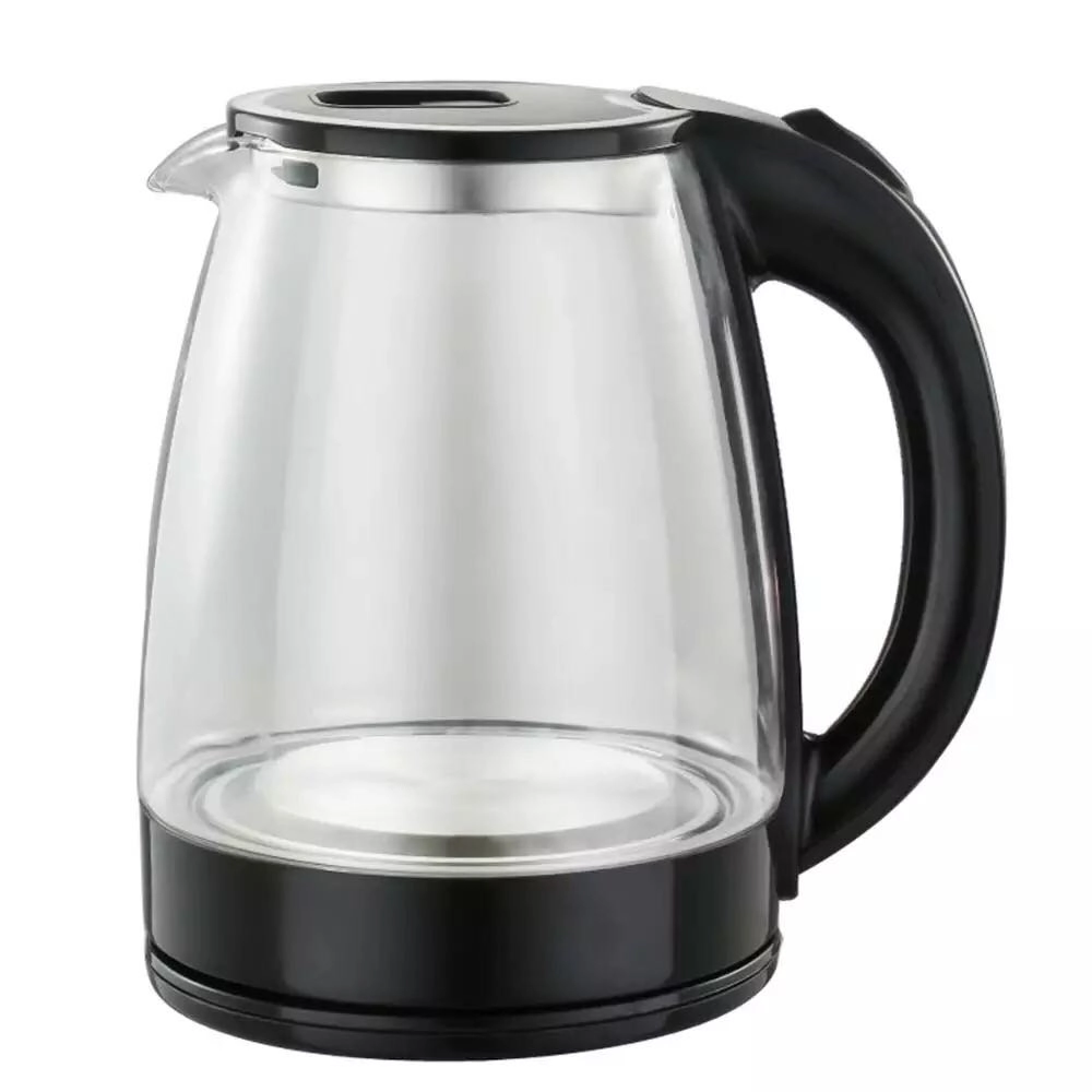 Электрический чайник из боросиликатного стекла, 1,8 л, с автоматическим отключением и защитой от сухого кипения, беспроводной, черный