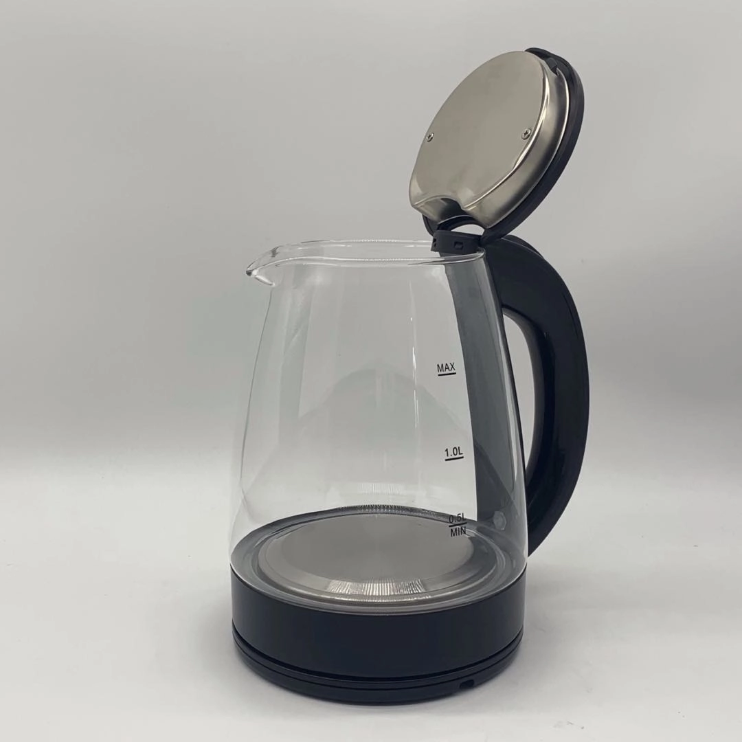 Электрический чайник из боросиликатного стекла, 1,8 л, с автоматическим отключением и защитой от сухого кипения, беспроводной, черный