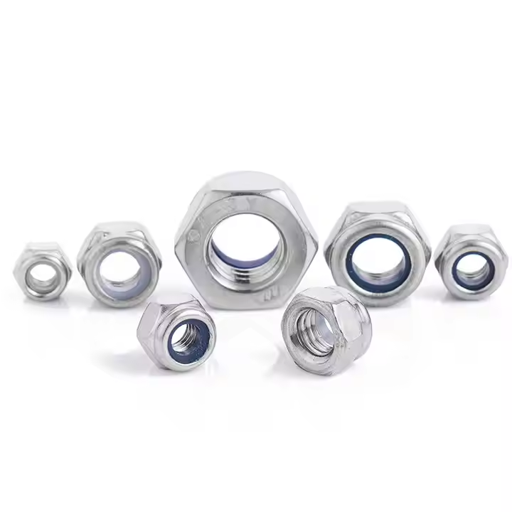 DIN985 Hex Lock Nut with blue