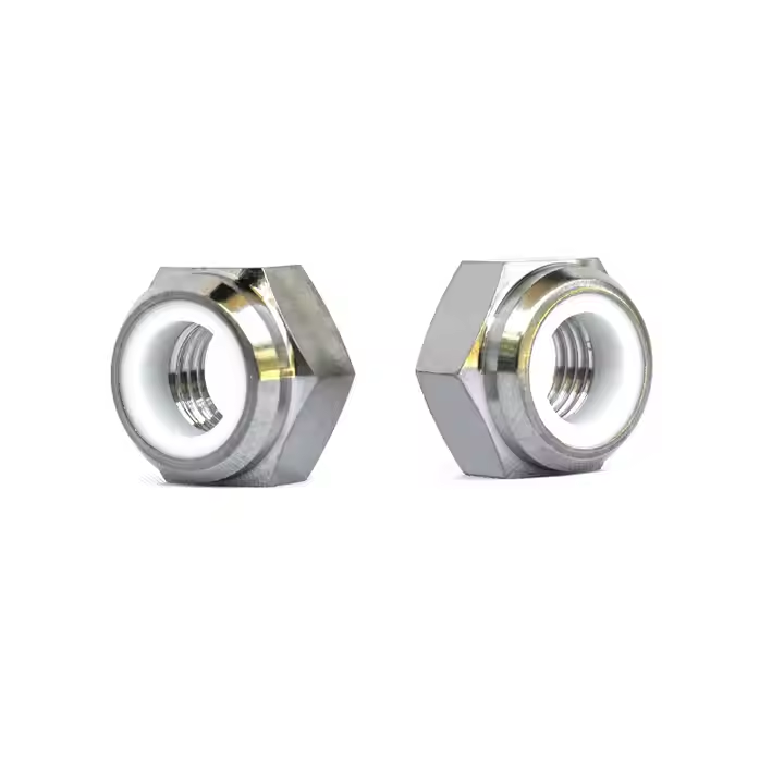 DIN985 Hex Lock Nut with white