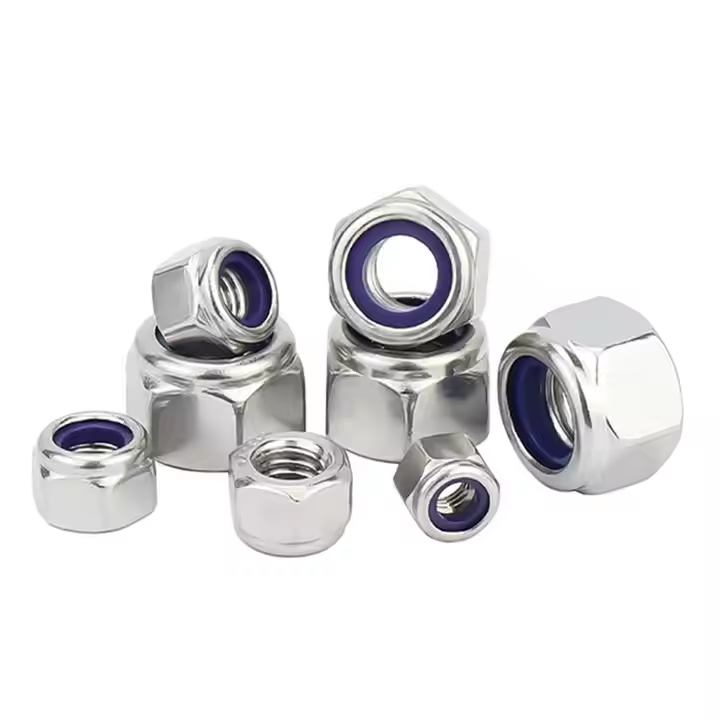 DIN982 Hex Lock Nut with blue