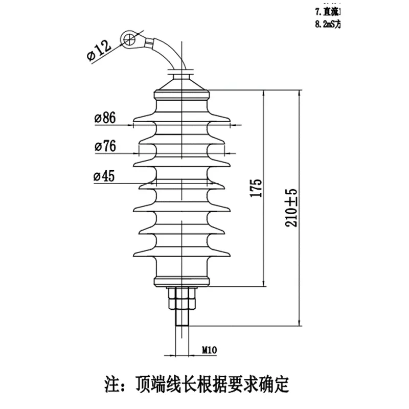 Ограничитель перенапряжений оксидно-цинковый с токоведущим элементом (стандарт)