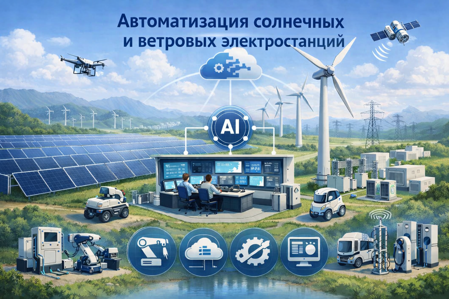 Автоматизация объектов ВИЭ: полный цикл проектирования для солнечных и ветровых электростанций