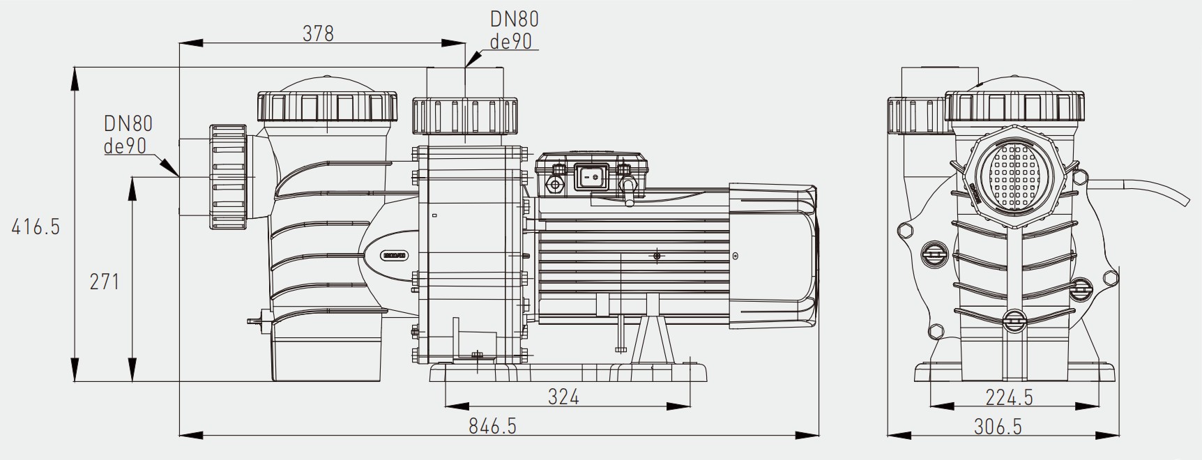 Насос для бассейна с регулируемой скоростью VFPN-SDSH 64 (4)