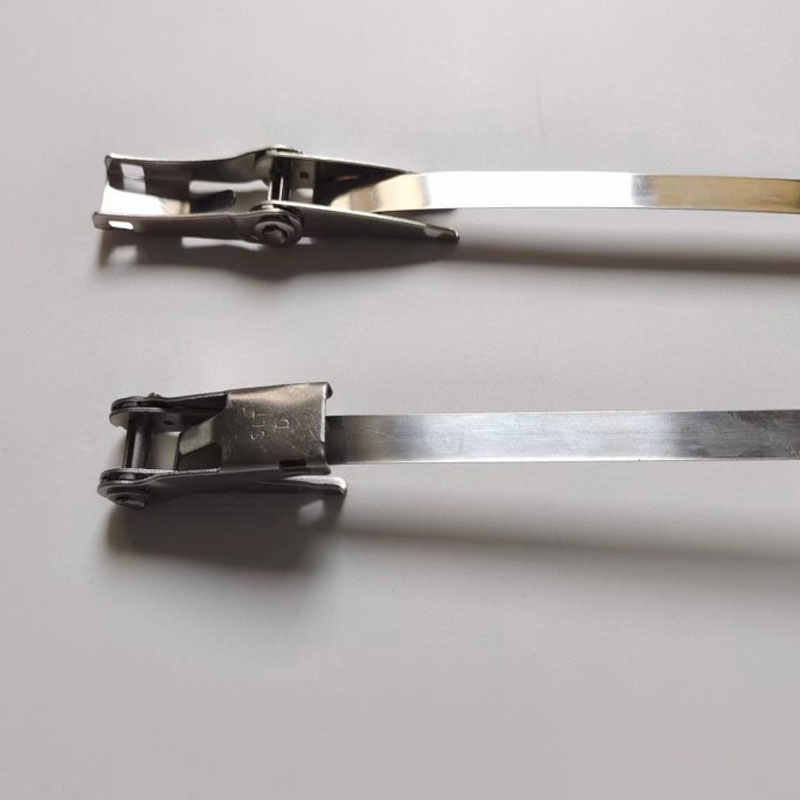 С универсальной пряжкой стяжка в ленте из нержавеющей стали неокрашенная TSA