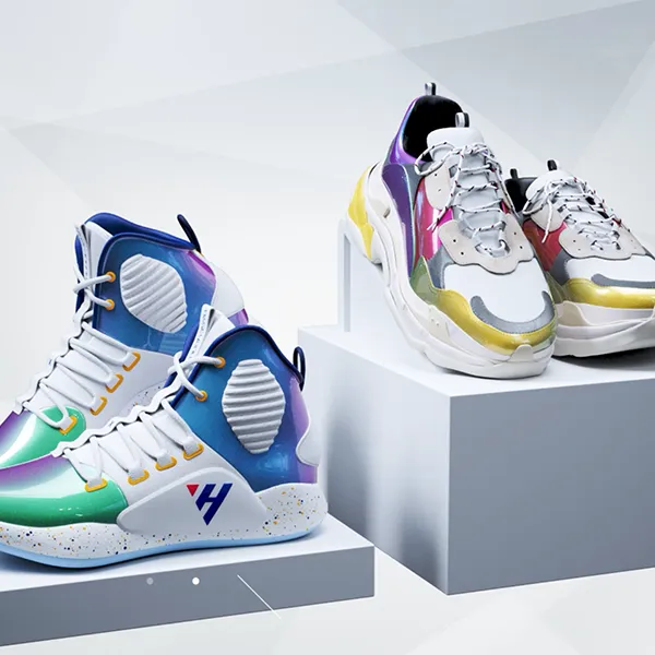 Перламутровая обувная кожа с радужным эффектом