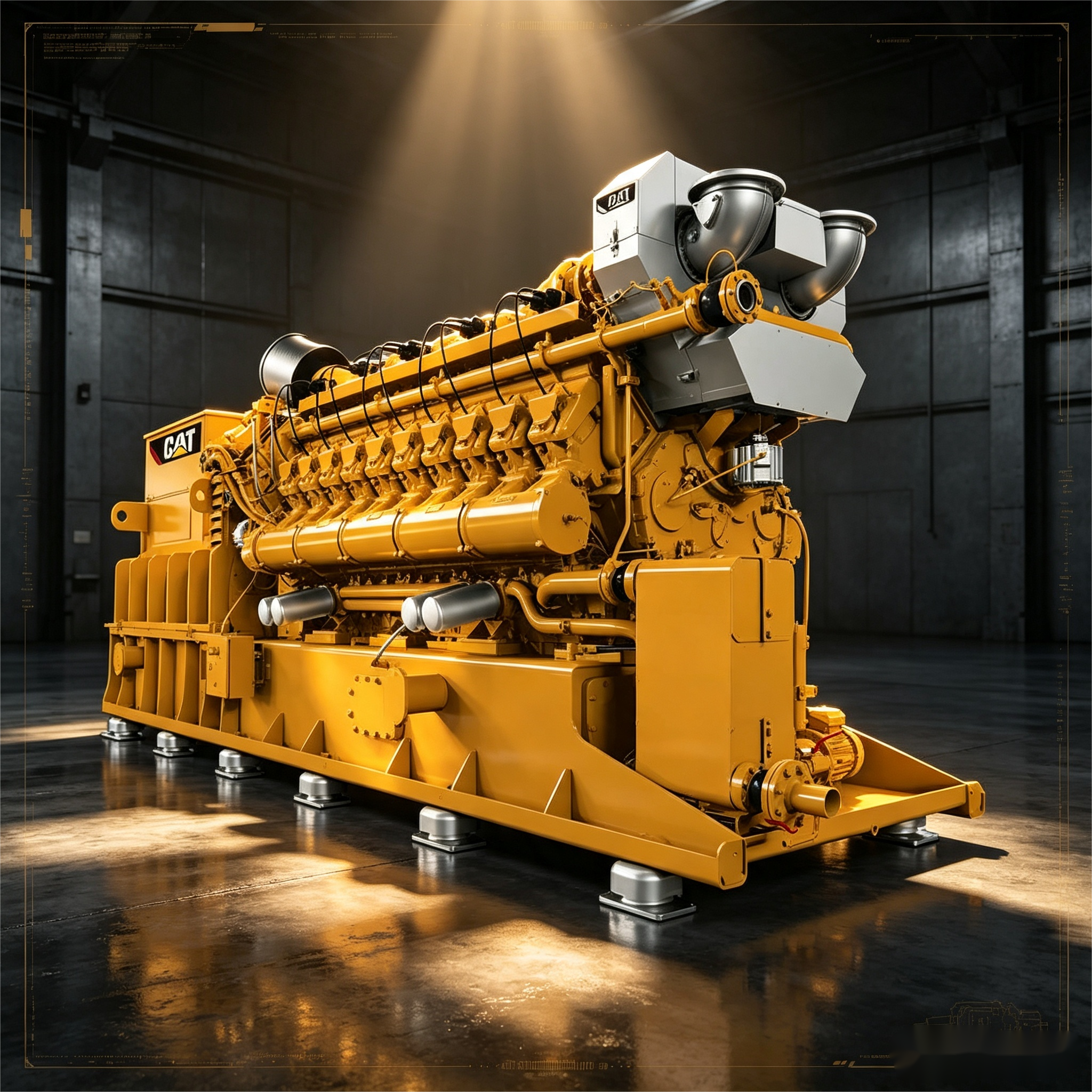 Мощная газопоршневая электростанция Caterpillar 2300 кВт, 400 В / 50 Гц, производства США