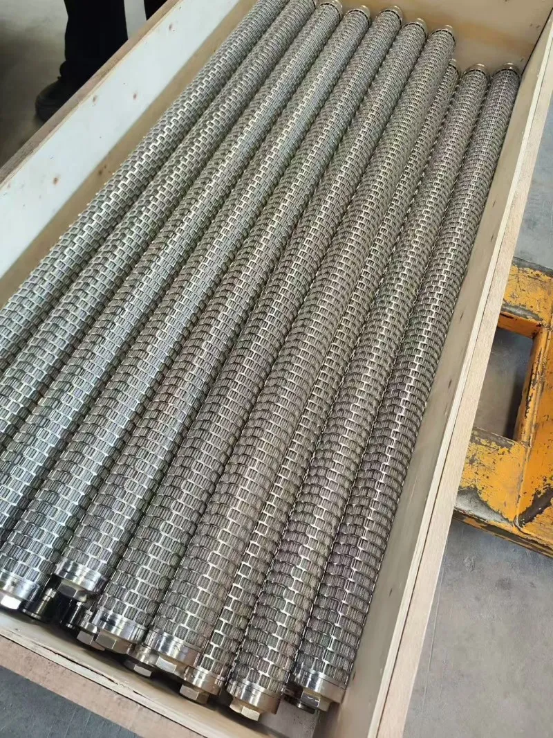 Фильтрующий картридж из гофрированной сетки из нержавеющей стали с защитной сеткой (тканого типа) (9)