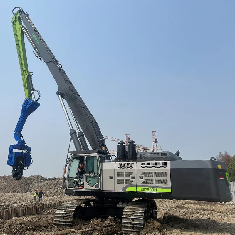 تطوير التربة الناعمة المعقدة: تضمن ZE750DH + FV-700 القيادة الموثوقة للأكوام الخرسانية المسلحة التي تزن 10 أطنان
