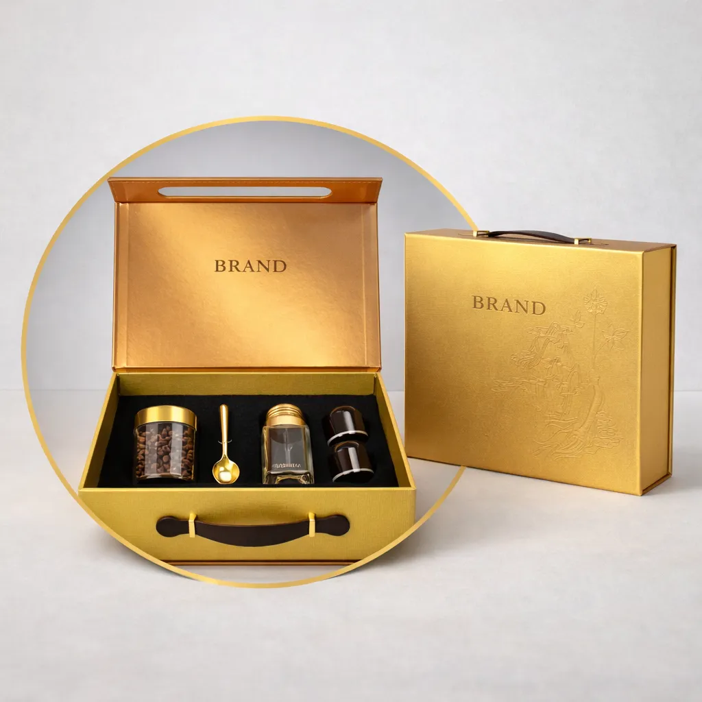 Подарочная коробка для кофе в форме чемоданчика с ручкой, индивидуальное изготовление