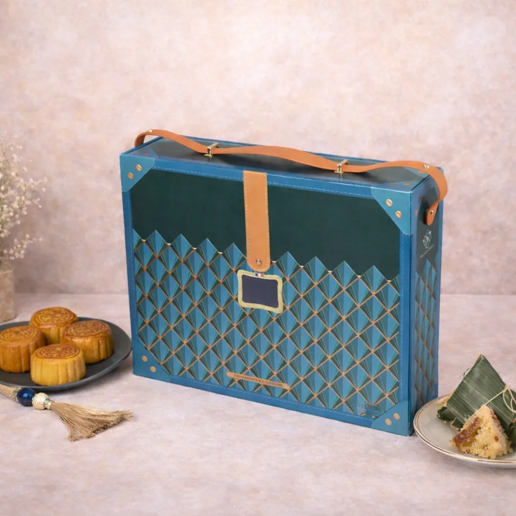 Подарочная коробка с кожаной ручкой | Высококачественная подарочная упаковка, удобная для переноски