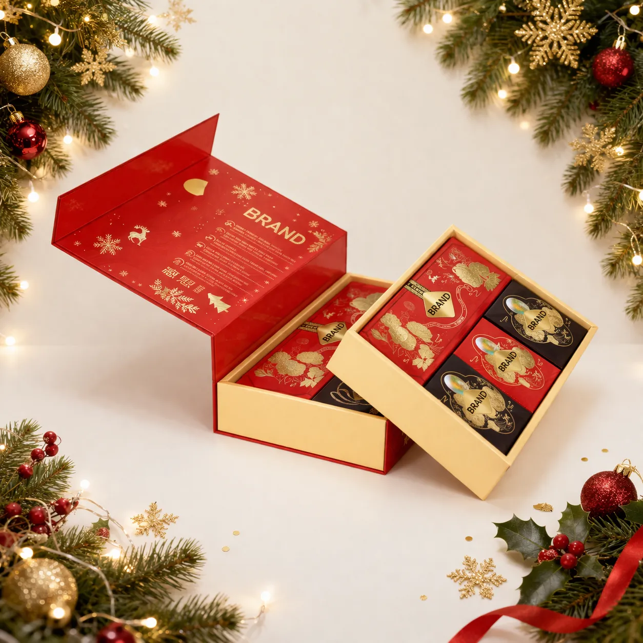 Упаковочные коробки для хлебобулочных изделий, индивидуальное изготовление рождественских подарочных коробок с цветной печатью