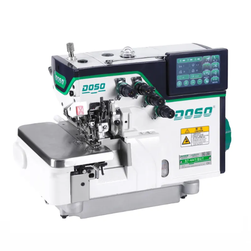Сверхскоростная полностью цифровая интеллектуальная полностью шаговая четырехниточная оверлочная машина с автоматической обрезкой нити Doso S7-4AT-BUT