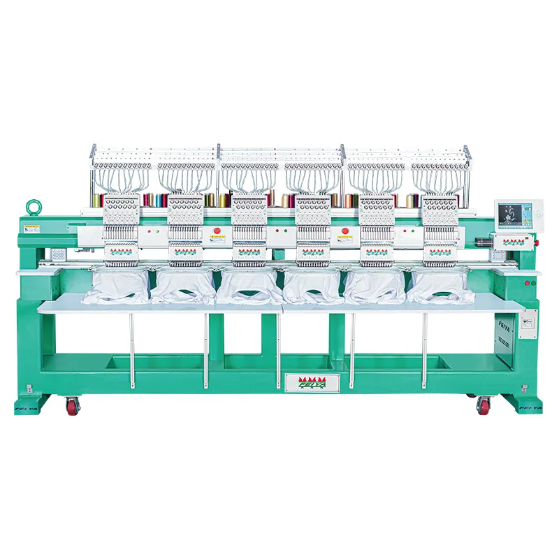 Промышленная компьютерная вышивальная машина с 6 головками и 12 иглами для вышивки кепок CTF1206