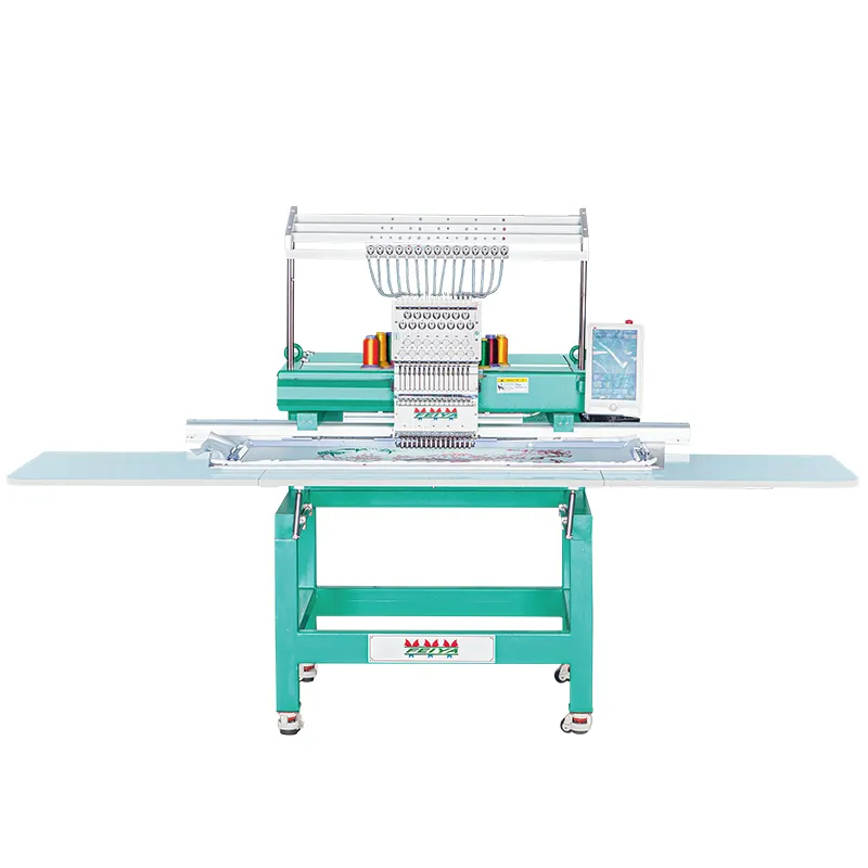 Промышленная компьютерная вышивальная машина с одной головкой и 12 иглами для гладкой вышивки CTF1201