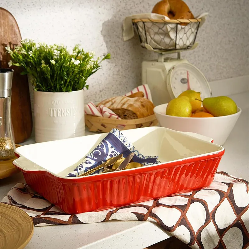 13-дюймовая форма для запекания — керамическая форма для запекания 9×13 дюймов, глубокая форма для лазаньи